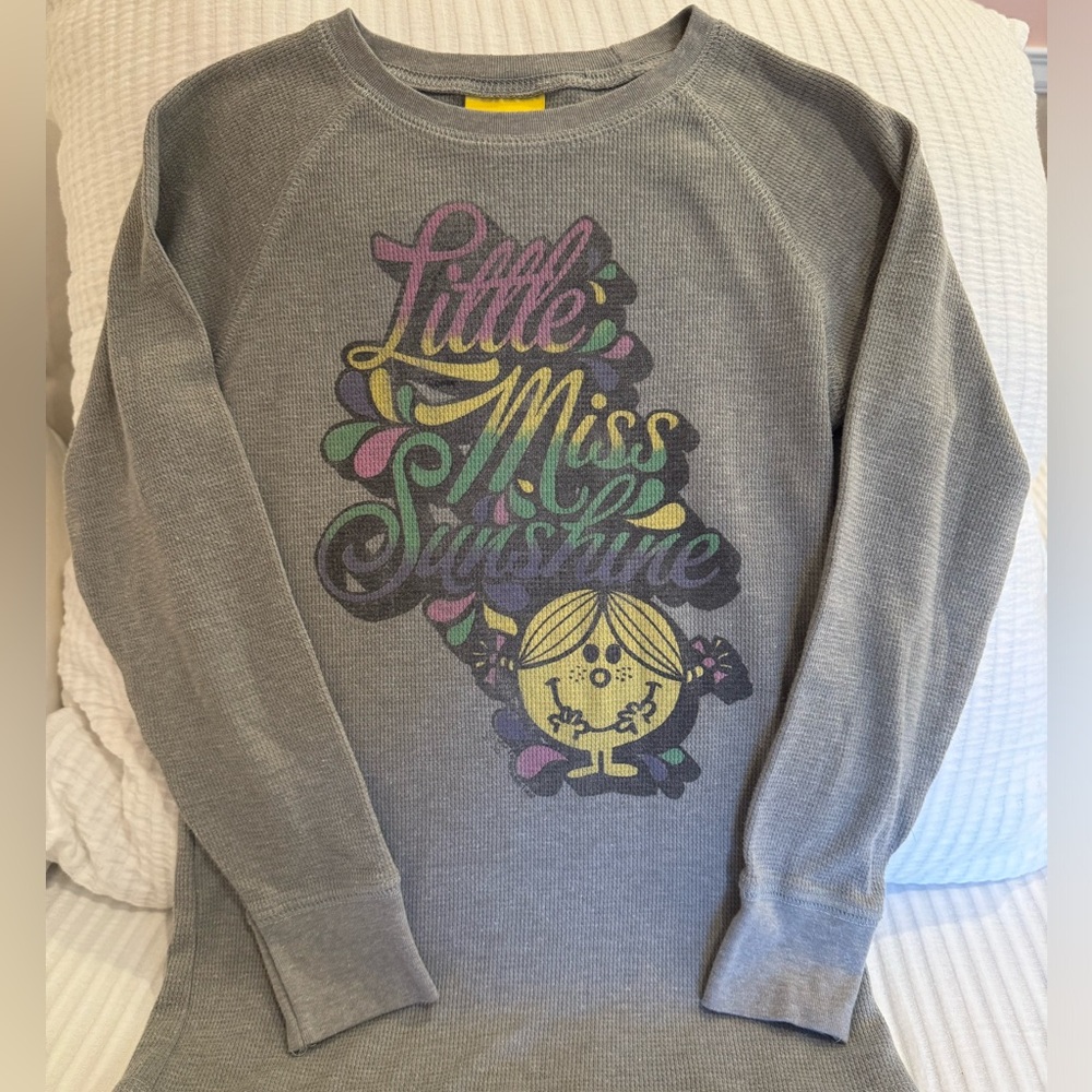 Junk Food Little Miss Sunshine Gray Graphic Thermal Tee Girls